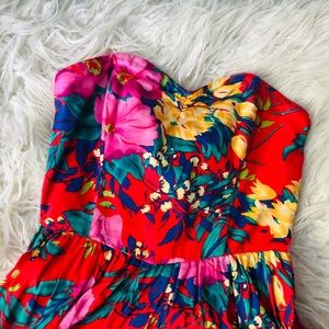 Strapless Floral Dress